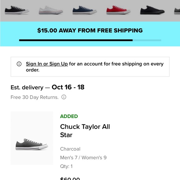 Converse AllStar Chuck Taylor unisex size M 7 , W 9 - Picture 6 of 6